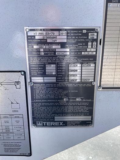 Used Terex Pro 60/70 75ft Bucket Boom on 2016 Forestry Chipper Dump Truck – MG8844