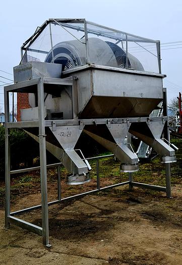 Used Sortownik dwubębnowy na 3 - sorty z osłoną z pleksiplasu w ramie nierdzewnej 