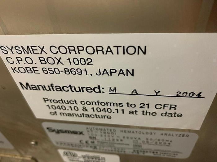 Used Sysmex XT 1800 , XT1800i, Hematology Analyzer