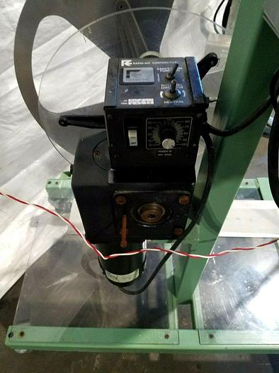 Used Rapid Motorized Double Reel paper Inter-Leaf Stock Coiler Payoff Stamping Feed