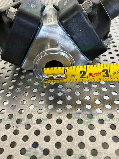 Used ITT  Pure-Flo 1-316L-RA25MAX 3- Way Diaphragm Valve w/ 1" Sanitary Fitting