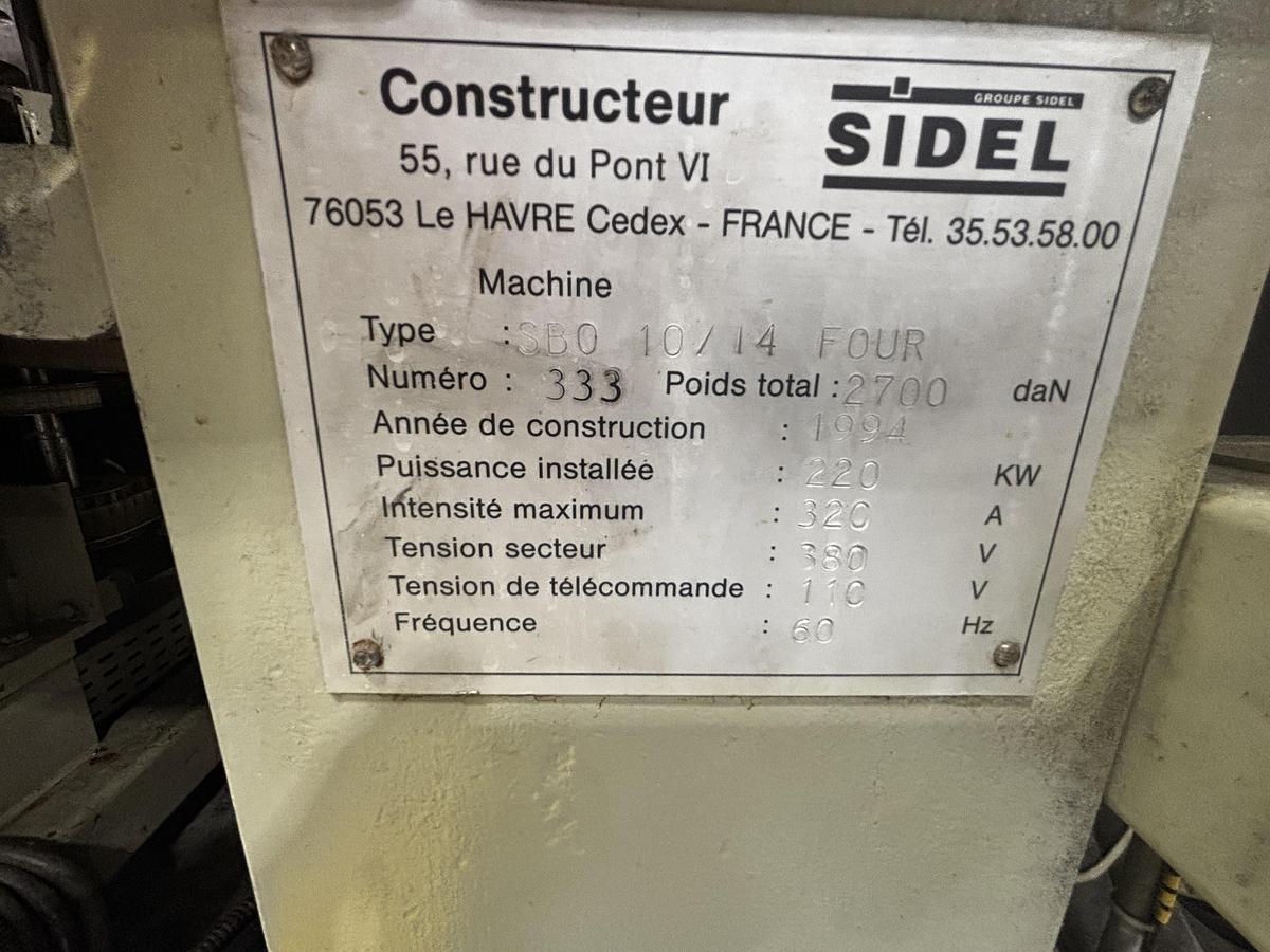 Used 1994 Sidel Blow Mold Bottle Machine BSO 10-14