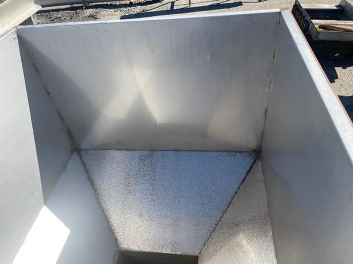 Used 60" x 60" x 60" Stainless Steel Hopper Tank with Slide Gate