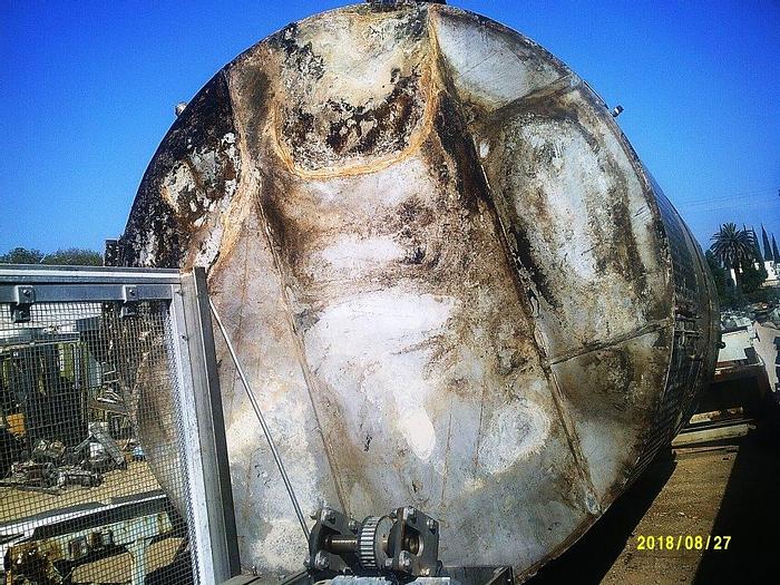 Used Tank, 7,500 Gallon, 304 S/st, Jkt, 9'10" x 13'6", DT/FB #S741888