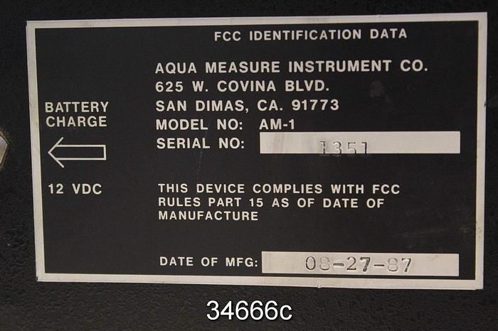 Used Aqua Measure AM-1 Portable Moisture Meter #34666