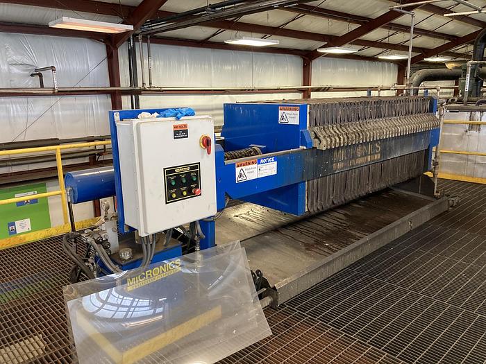 Used Used Micronics 30 cu.ft recessed plate filter press