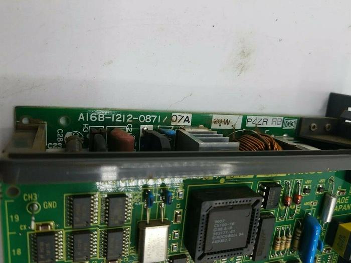 Used Fanuc A16B-1212-0871/07A Power Supply Module. A20B-8001-0120/04B UPS RED