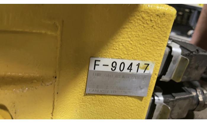 Used FANUC ARCMATE 120iB/10L MIG WELDING ROBOT WIRE FEEDER, TORCH, LINCOLN POWER WAVE 455M