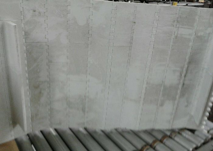Used PLASTIC FLIGHTED CONVEYOR BELT 14"x10 feet