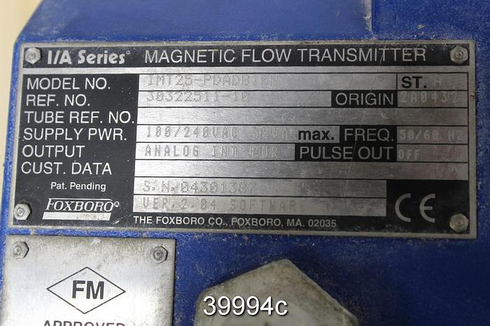 Used Foxboro Magnetic Flow Transmitter, Model IMT25-PDADB10N #39994