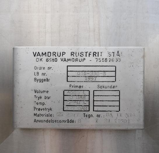 Used Tryktank, rustfrit syrefast stål - Vamdrup Rustfrit Stål