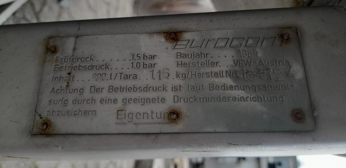Used Transporttank, rustfrit stål - Eurocont