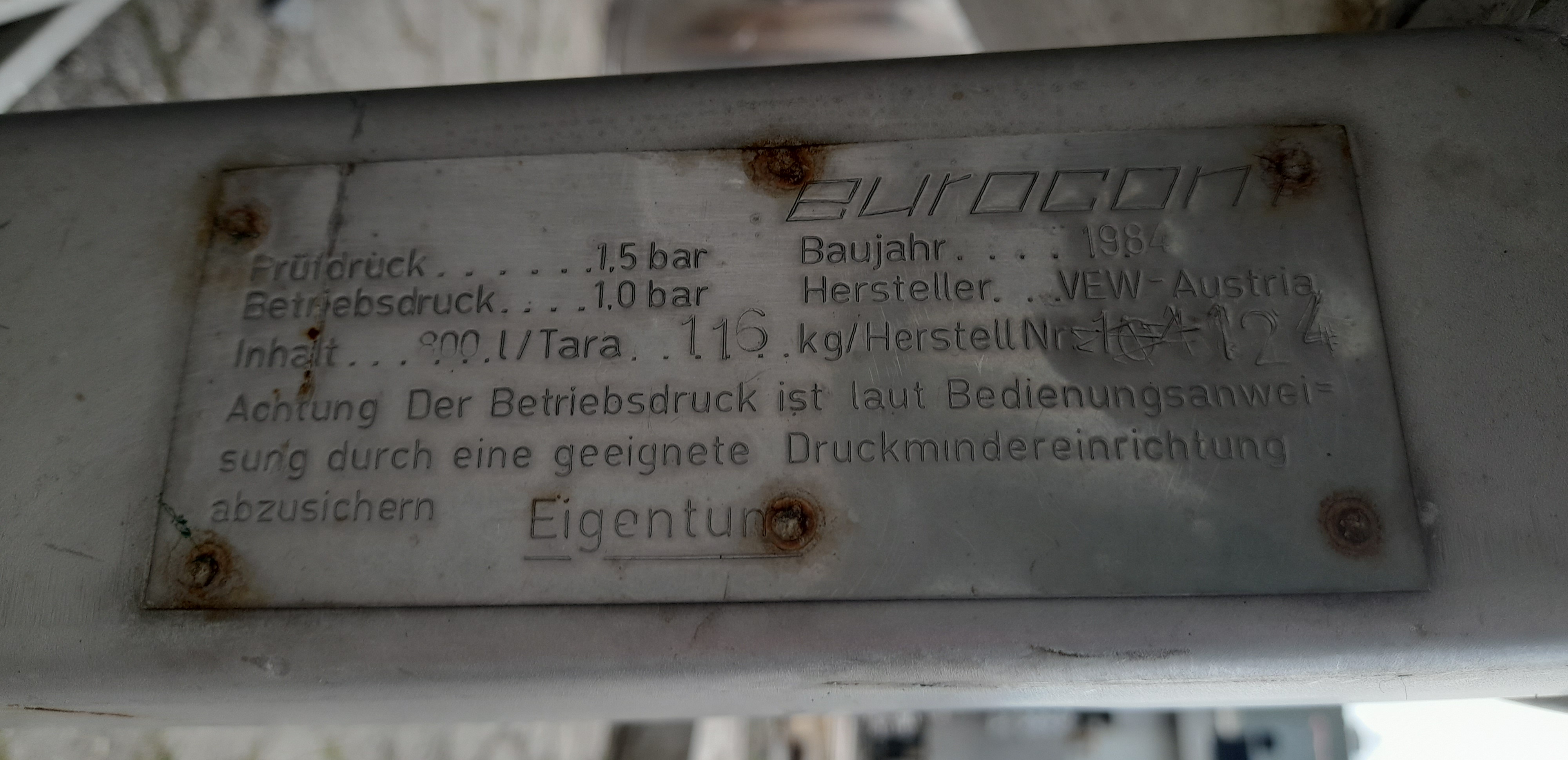 Used Transporttank, rustfrit stål - Eurocont