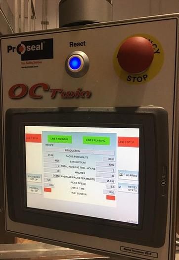 Used PROSEAL OC CONVEYOR/ TWIN CONVEYOR SYSTEM WITH FILLER CONTROL SYSTEM