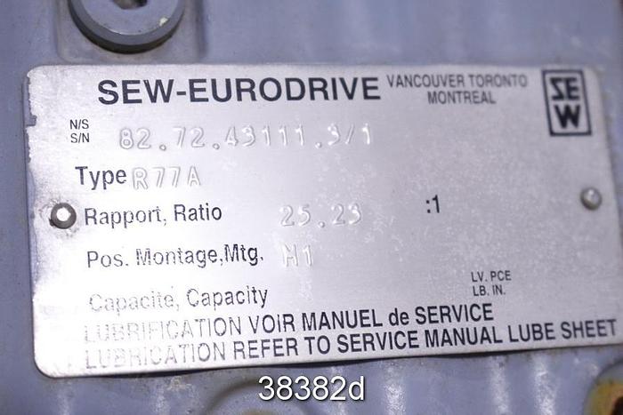 Used Sew-Eurodrive R77A Gear Drive, Ratio 25.23/1 #38382