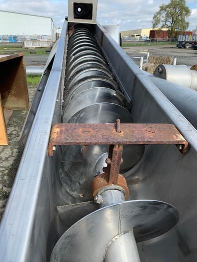 Used Valley Foundry Stainless Steel Auger Screw Auger Conveyor 24' Long x 16" Diameter