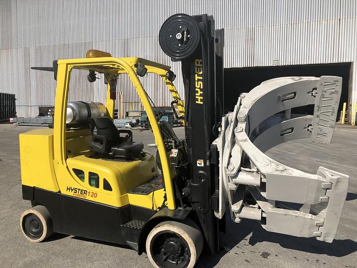 Used 12,000 POUND HYSTER MODEL S120FTPRS ROLL CLAMP TRUCK MFG. 2012