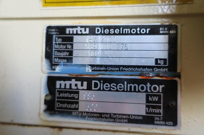 D'occasion 2002 MTU KVA: 1000