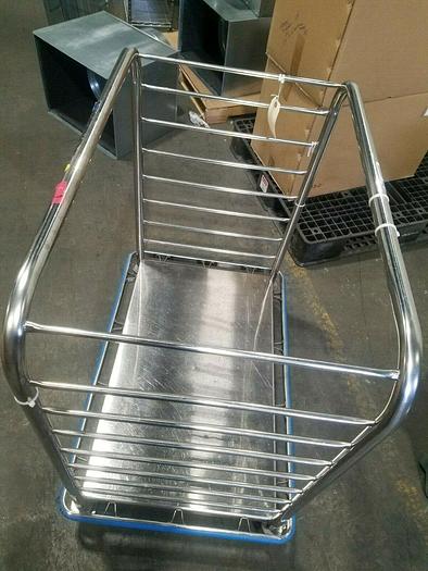 Used Pedigo Stainless Steel Rolling Cart Rack clean room 34" x 22" Heavy Duty Pharma