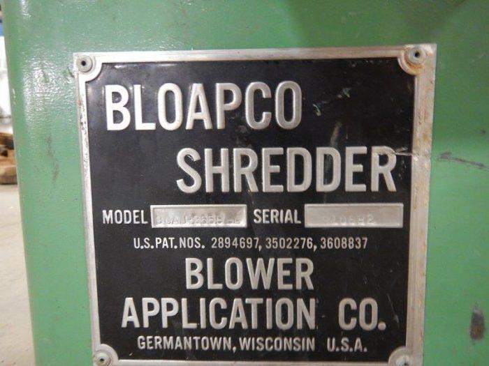Used BLOAPCO MDL. 3CAJ-2558BA  SHREDDER  25 HP