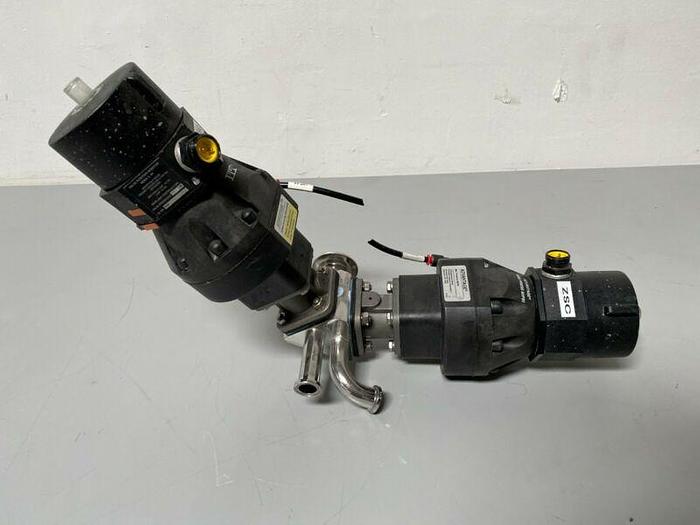 Used 2 ITT Sherotec Stainless Steel Diaphragm Valves w/ Position Monitor