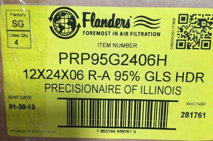Used Flanders Rigid-Air  - 12'' x 24'' x 6'' - Rigid Air Filters - PRP95G2406H