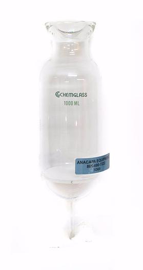 Chemglass 1000mL Glass Fritted Coarse C Pressure Filter Funnel #50 O-Ring (5369)