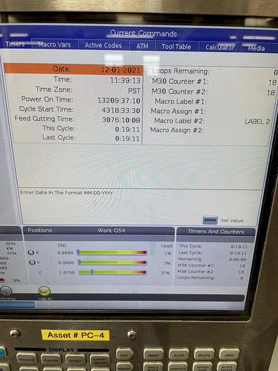 Used 2016 HAAS VF-5/50 5-Axis Vertical Machining Center High Speed Machining, WIPS ***Low Hours***