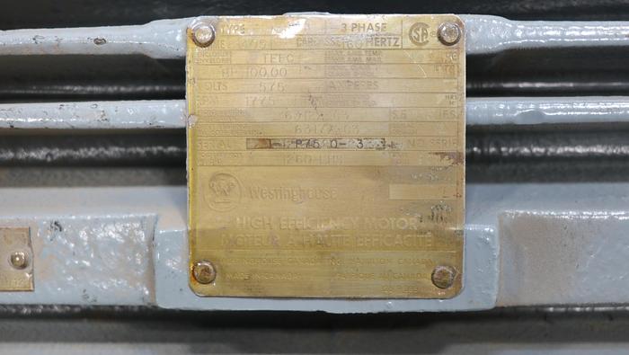 Used Westinghouse 100 HP A/C Motor, #44422