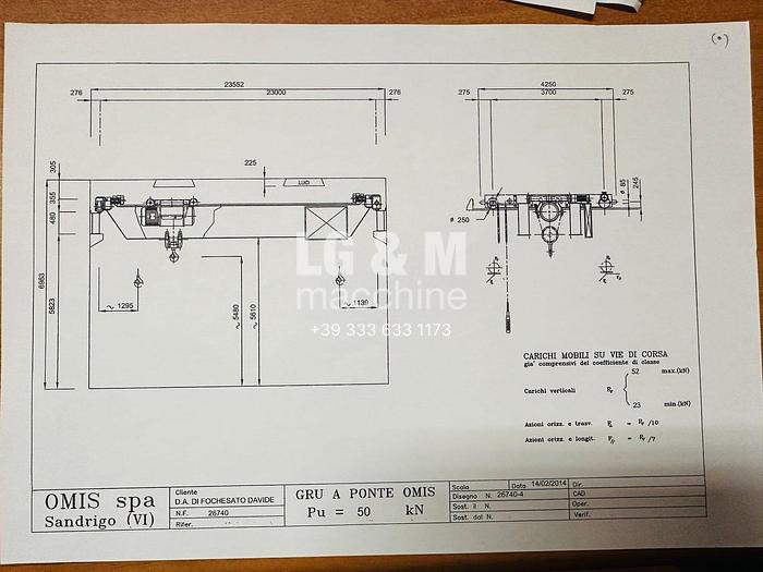 Usato Carroponte OMIS 5 ton
