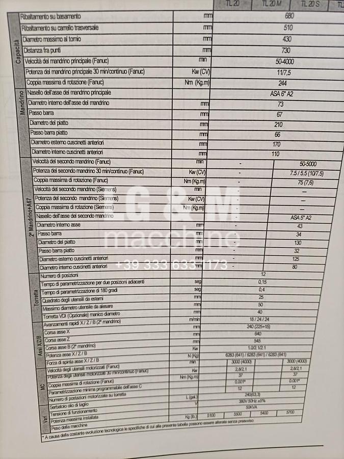 Usato Tornio CMZ TL 20 MS