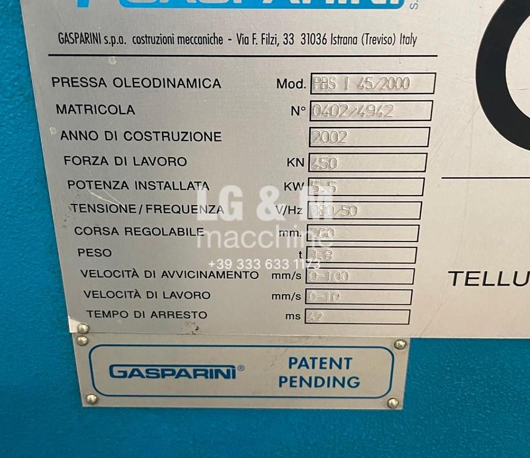 Usato Pressa Piegatrice Gasparini 2000 x 45 ton