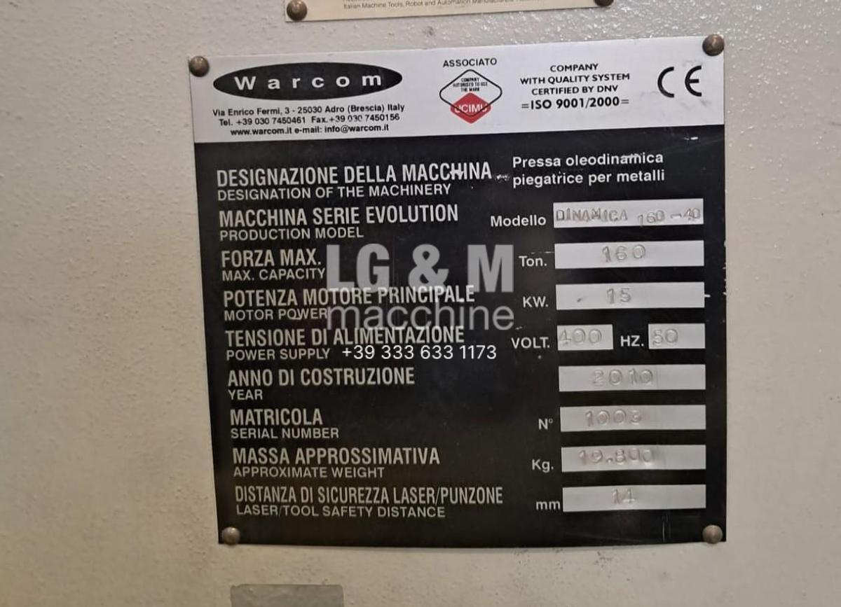 Usato Pressa Piegatrice Warcom 4100 x 160 ton