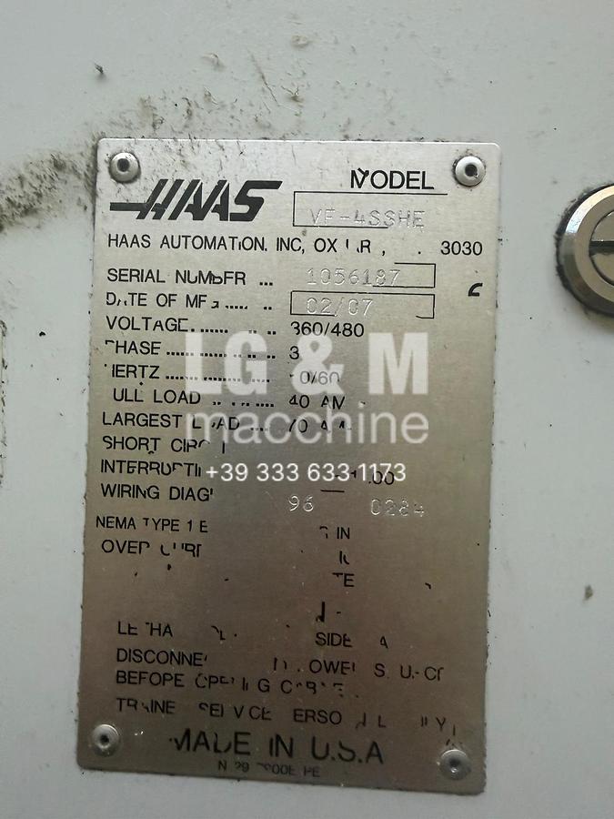 Usato Centro di lavoro HAAS VF 4