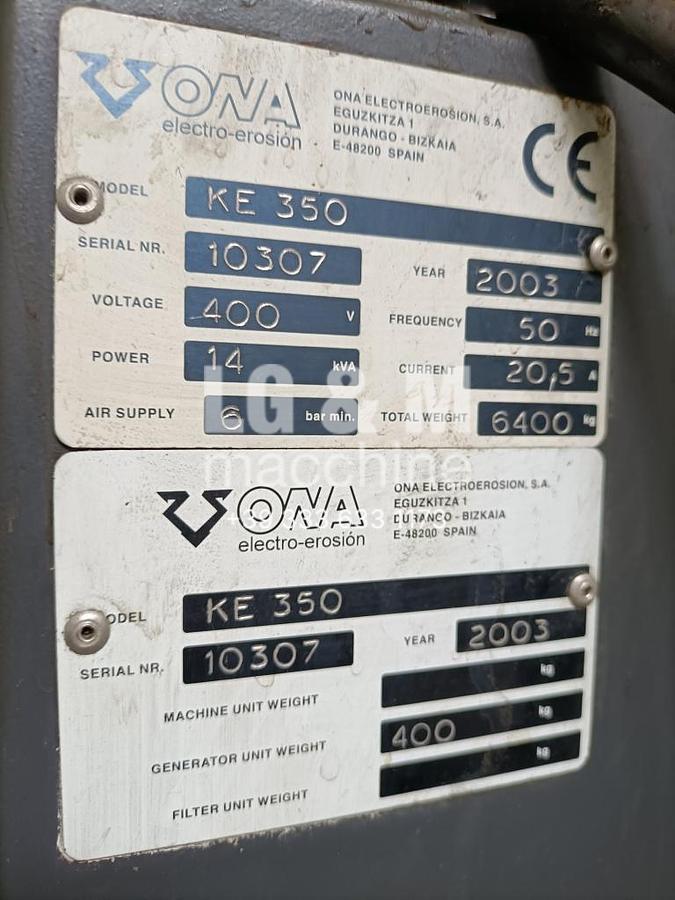 Usato Elettroerosione ONA KE 350