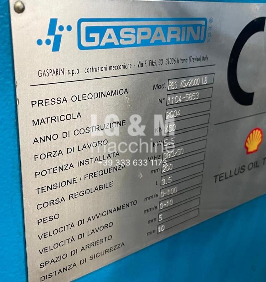 Usato Pressa Piegatrice Gasparini 2000 x 45 ton