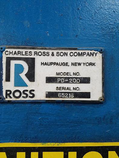 Used 200 GALLON ROSS POWERMIX MIXER WITH DISCHARGE RAM – S/S – VAC – JACKETED (#9338)