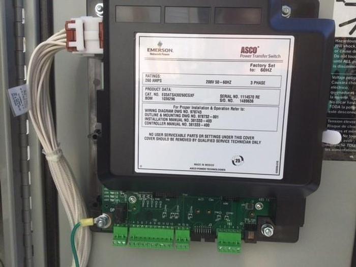 2018 ASCO 260 AMP Seraies 300 208Volt 3 Phase