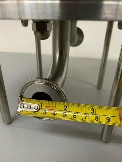 Used Glass Chromatography Column 2.3 Liter Sample Tank w/ 1" & 3/4" Sanitary Fittings