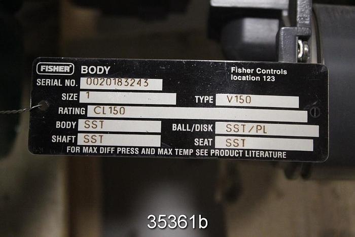 Unused Fisher V150 1" Vee Ball Control Valve #35361