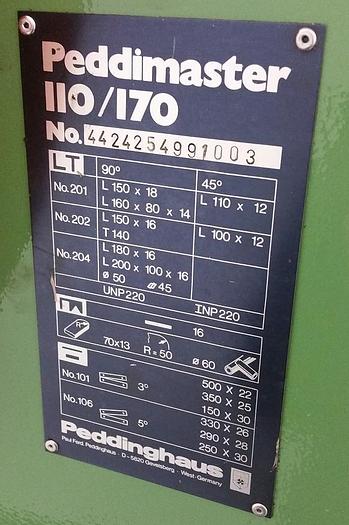 Used Hydraulische Profilstahlschere Peddinghaus Peddimaster 110/170
