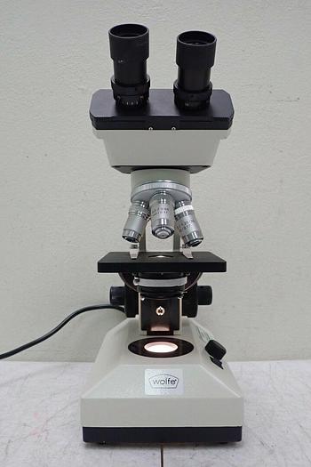 Used Wolfe Binocular Microscope w/ 4 Objectives, 2 WF10X-18MM Eyepieces & Condenser