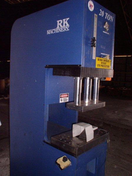 Used 20 Ton RK Model CFP20TKAW C-Frame Hydraulic Press; $19,500