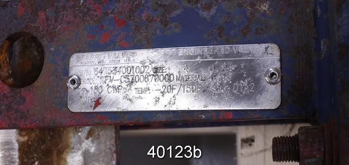 Used Fabri 4" Air Operated Knife Gate Valve, Stainless Steel #40123