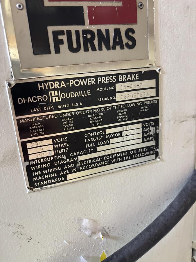 Used Diacro 14-48-2 Press Brake