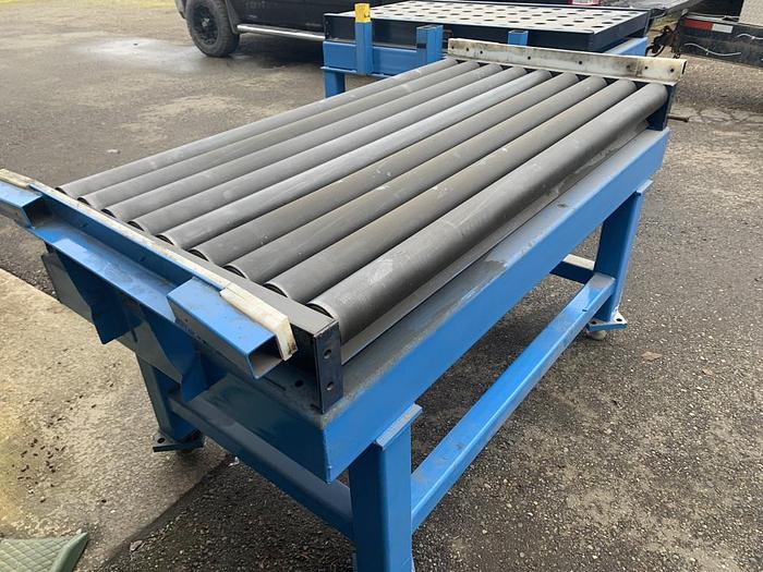 Used Heavy Duty 4" Roller Conveyor Table 3' Long for Sale