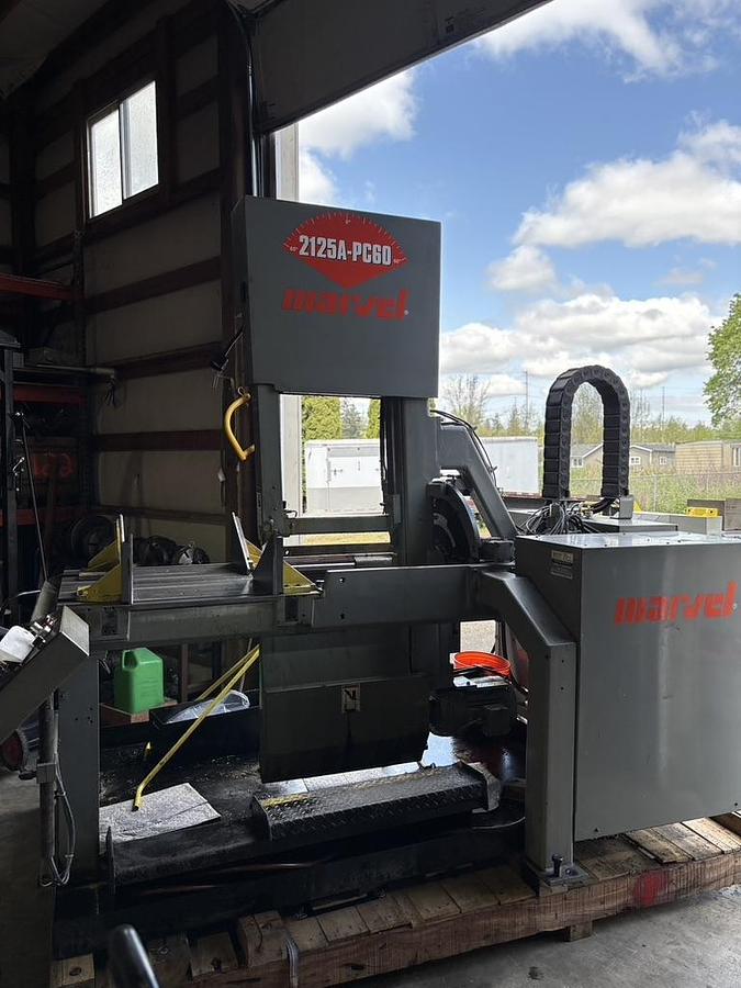 Used Marvel 2125A-PC60 Automatic Tilt Vertical Bandsaw