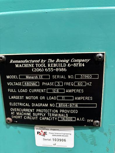 Used Monarch EE Tool Room Lathe
