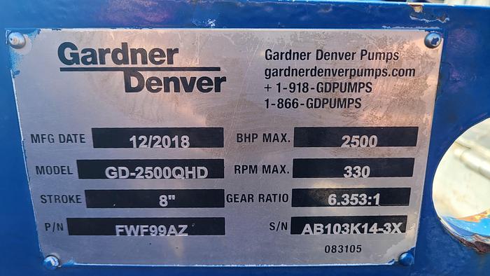 Used Gardner Denver 2500QHD Quintuplex Frac Pump