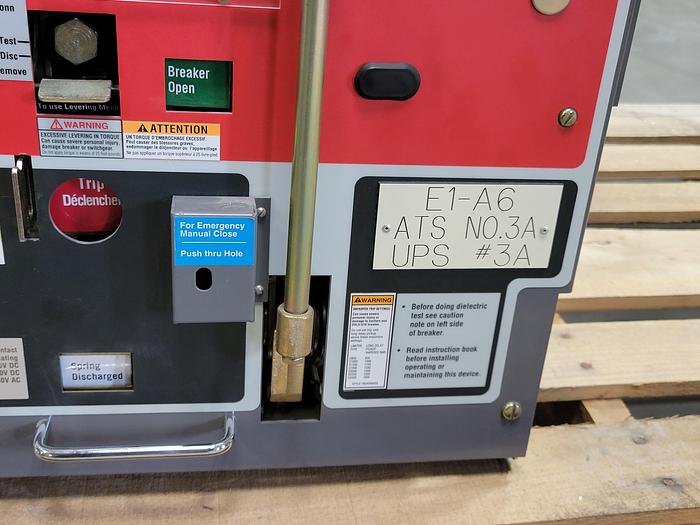 Used Eaton Cutler-Hammer DSLII-516 1600 Amp 3 Pole Low-Voltage Fused Power Circuit Breaker
